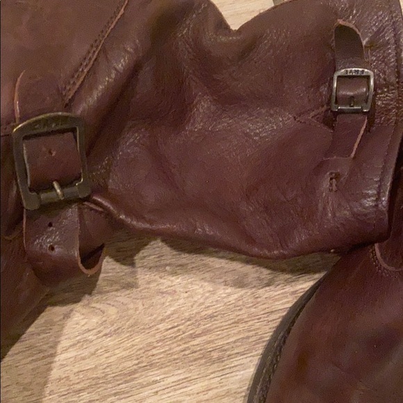 FRYE Veronica Short Mid Calf Boots - Dark Brown - Picture 6 of 7